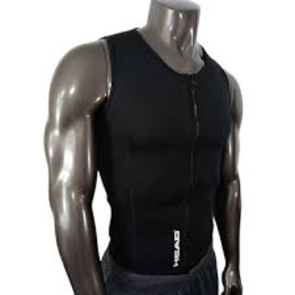 Head Neoprene sauna vest‎ full zip black mens size large